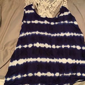 Blue and white Rue21 tank